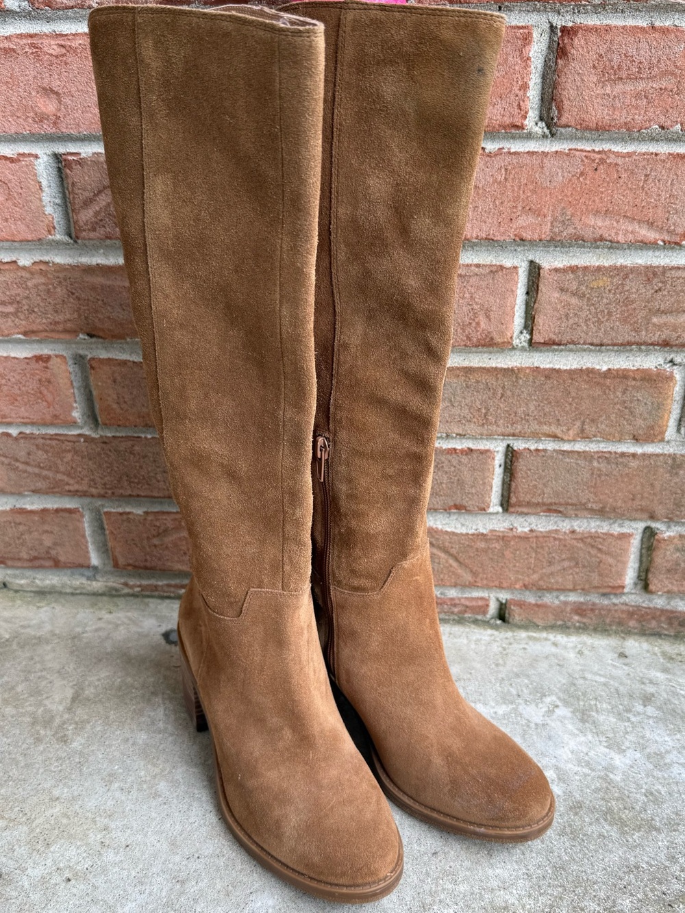Classic Women's Suede Knee-High Boots in Brown